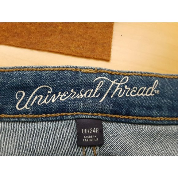 Universal Thread Women‎ Distressed Jeans SZ 00 24R Light Wash High Rise Skinny - Picture 11 of 11
